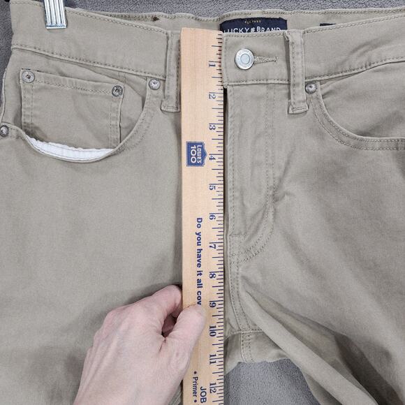 Lucky Brand 121 Slim Straight Pants sz 30x32 Mens Beige Canvas Khakis Chinos - Picture 10 of 11